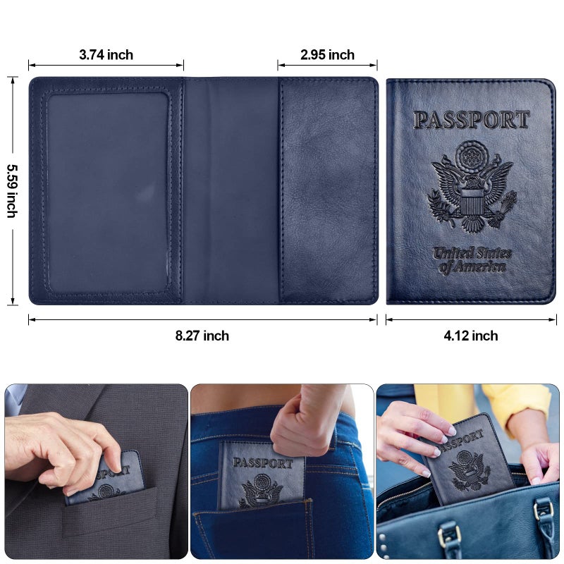 Eoehro 2Pack Passport Holder Wallet Cover Case, Travel Essentials for Women and Men - Image 5